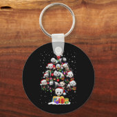Funny Pandas Santa Hat Christmas Tree Ornament T S Sleutelhanger (Voorkant)