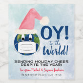 Funny Pandemic OY to World Holiday Wijn Etiket (Enkel label)
