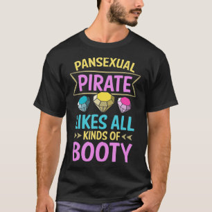 Funny Pansexual Pride Pan Rights LGBTQ Pirate Boo T-shirt