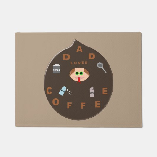 Funny Pap Monster houdt van koffie Deurmat (Voorkant)