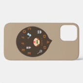 Funny Pap Monster houdt van koffie iPhone Case (Achterkant (horizontaal))