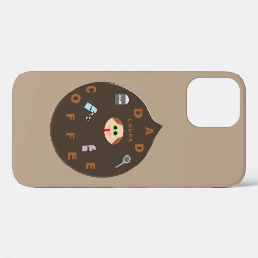 Funny Pap Monster houdt van koffie iPhone Case (Achterkant (horizontaal))