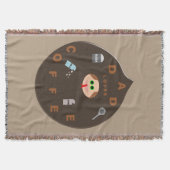 Funny Pap Monster houdt van koffie met Throw Blank Deken (Voorkant)
