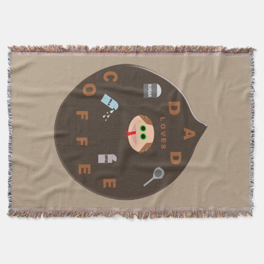 Funny Pap Monster houdt van koffie met Throw Blank Deken (Voorkant)