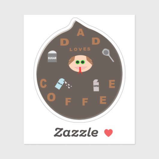 Funny Pap Monster houdt van koffie Sticker (Vel)