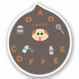 Funny Pap Monster houdt van koffie Sticker