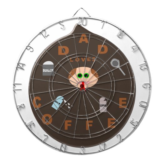 Funny Papa Monster aime Cible de flechettes café (Devant)