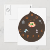 Funny Papa Monster Aime La Carte Postale Café (Devant / Derrière)