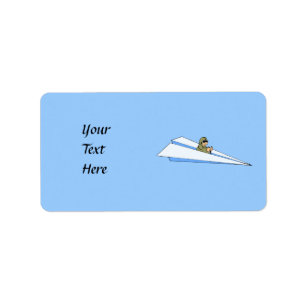 Funny Paper Airplane Pilot Etiket