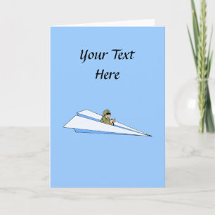 Funny Paper Airplane Pilot Kaart