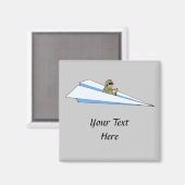 Funny Paper Airplane Pilot Magneet (Voorkant / Achterkant)