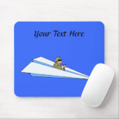Funny Paper Airplane Pilot Muismat (Met muis)