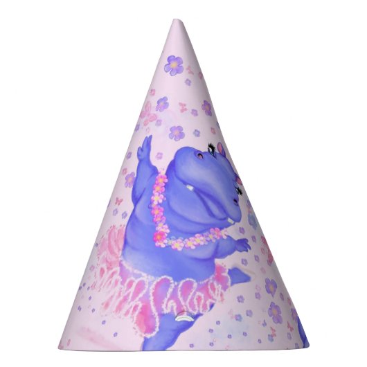 Funny Paper Party Pet Ballerina Hippo Ballet Dans Feesthoedjes (Rechts)