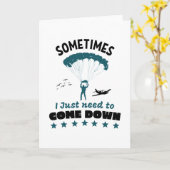 Funny Parachutist komt op Skydive Kaart (Gele Bloem)