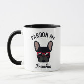 Funny Pardon my Frenchie Black Bulldog Mok (Links)