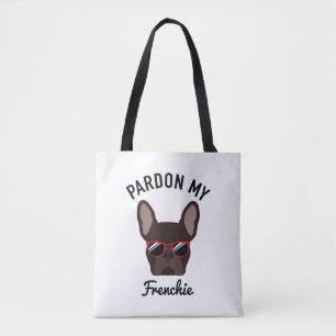 Funny Pardon my Frenchie Brown French Bulldog Draagtas