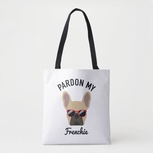 Funny Pardon my Frenchie Light Fawn French Bulldog Draagtas (Voorkant)