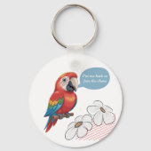 Funny Parrot Acryl Sleutelhanger – Aangepaste teks (Voorkant)
