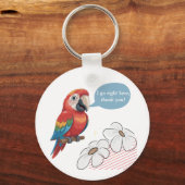 Funny Parrot Acryl Sleutelhanger – Aangepaste teks (Achterkant)