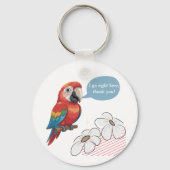 Funny Parrot Acryl Sleutelhanger – Aangepaste teks (Achterkant)