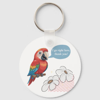 Funny Parrot Acryl Sleutelhanger – Aangepaste teks