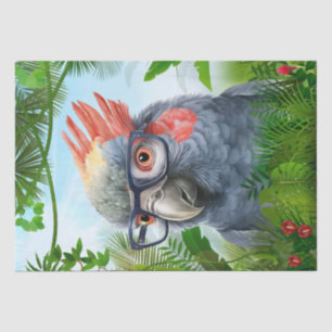 Funny Parrot Bird Wearing Glasses Tissuepapier