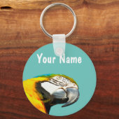 Funny Parrot, gepersonaliseerde naam Sleutelhanger (Voorkant)