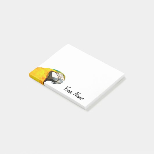 Funny Parrot Portrait Persoonlijke naam Post-it® Notes (Schuin)