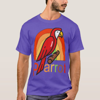 Funny Parrot Sunset-illustratie T-shirt