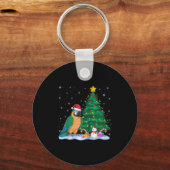 Funny Parrot Xmas Tree Lights Reindeer Hat Christm Sleutelhanger (Voorkant)