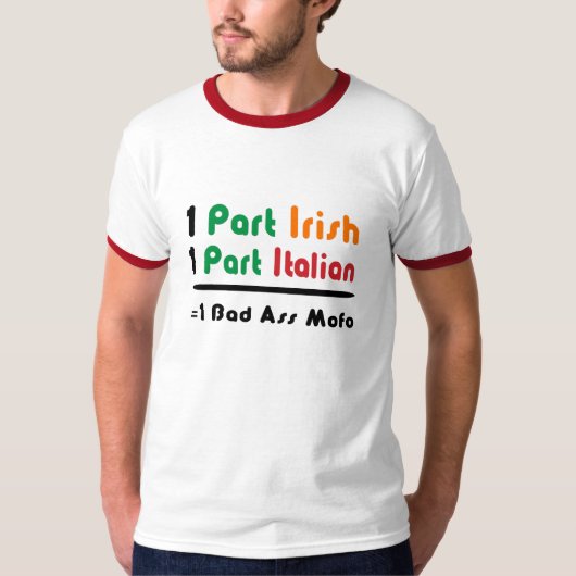 Funny Part Irish Part Italy Mannen T-Shirt (Voorkant)