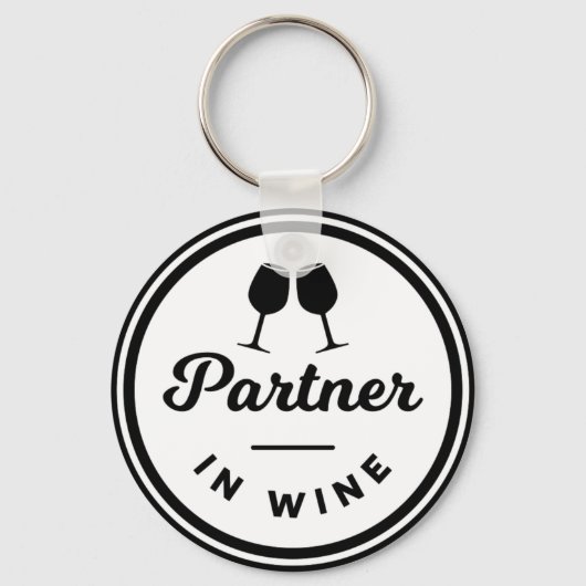 Funny Partner in Wine Keying Sleutelhanger (Voorkant)