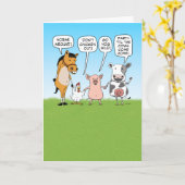 Funny Party Animals Advice for Jubileum Kaart (Gele Bloem)