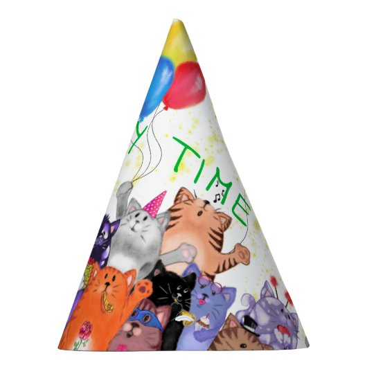Funny Party Pet met Happy Cat Party - Aangepaste t Feesthoedjes (Rechts)
