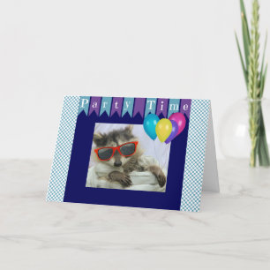 Funny Party Raccoon Verjaardag Kaart