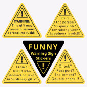 Funny Party Warning Sticker | Yellow Caution Sign 