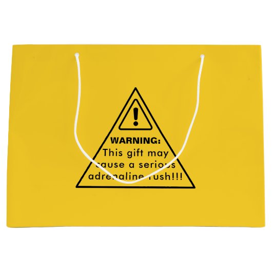 Funny Party Yellow Caution Sign Groot Cadeauzakje (Voorkant)