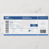 Funny passport, boarding pass ticket 4th birthday kaart (Voorkant)