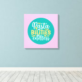 Funny Pasta Pun Pastel Kitchen Typografie Art Canvas Afdruk (Insitu (Houten vloer))