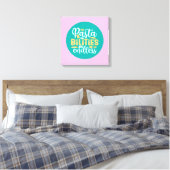 Funny Pasta Pun Pastel Kitchen Typografie Art Canvas Afdruk (Insitu (Slaapkamer))