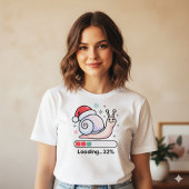 Funny Pastel Lazy Snail Christmas Loading Holiday Tri-Blend Shirt