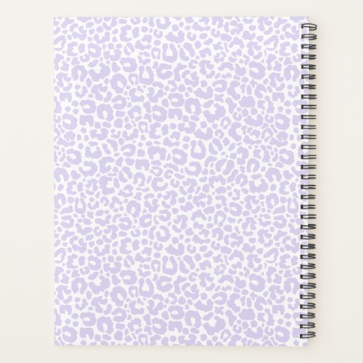 Funny Pastel Leopard Print Pattern Paarse Planner (Achterkant)