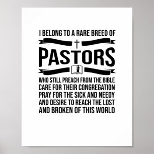 Funny Pastor Appreciation Gift Christelijk Preache Poster