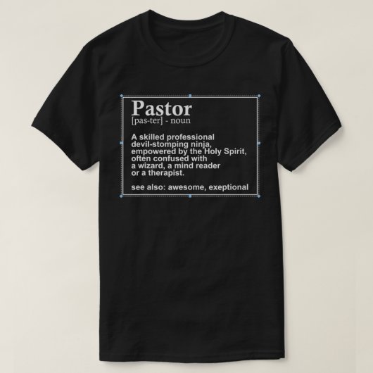 Funny Pastor Definition Gift Christelijk Preachers T-shirt (Design voorkant)
