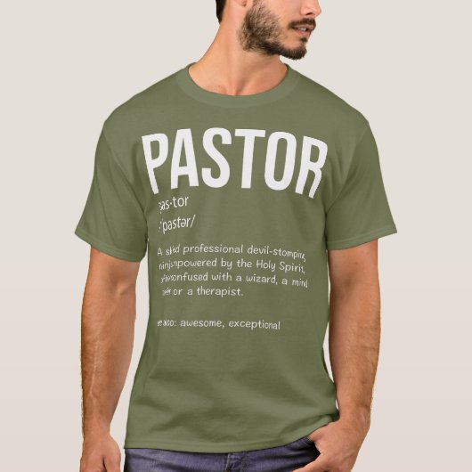 Funny Pastor Definition Gift Christelijke Preacher T-shirt (Voorkant)
