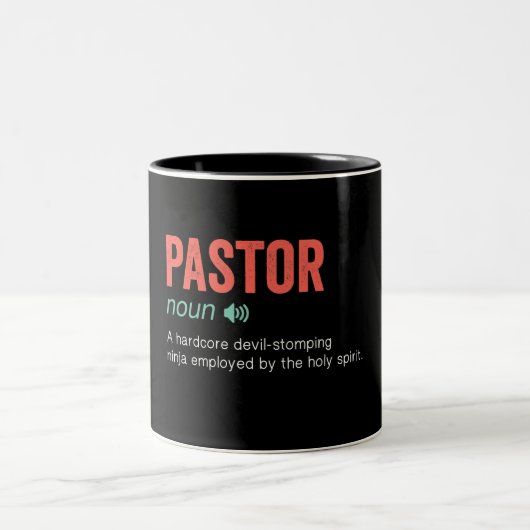 Funny Pastor Definition Tweekleurige Koffiemok (Center)