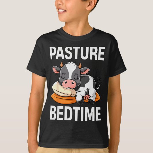 Funny Pasture Bedtime Cute Cow Pajamas Pj Sleep T-shirt (Voorkant)