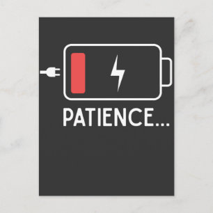Funny Patience Mam and Dad Low Battery New Baby Briefkaart