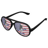 Funny patriotic American flag Aviator Zonnebril (Gekanteld)