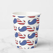 Funny Patriotic Mustache Pattern Papieren Bekers (Links)